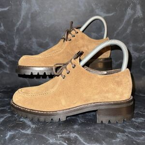 Cole Haan Moc Toe Wallabee Brown Suede Heeled Loafer Shoe Womens Size 6B